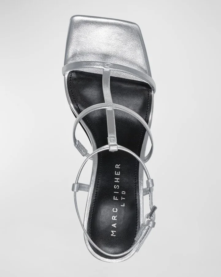 Dennie Leather T-Strap Slingback Sandals - Image 5