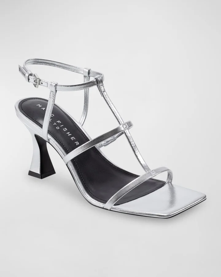 Dennie Leather T-Strap Slingback Sandals - Image 8