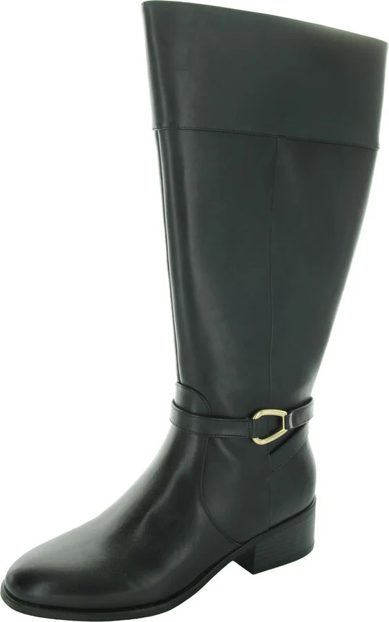 DENNIE3WC Womens Wide Calf Manmade Mid-Calf Boots