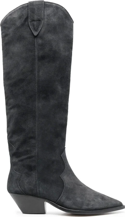 Denvee 50mm suede knee-high boots