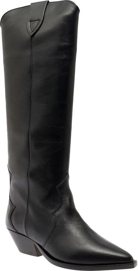 'denvee' Black Knee-high Boots With Medium Block Heel In Leather Woman - Image 2