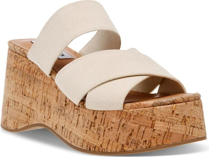 Deo Womens Cork Slip On Platform Sandals