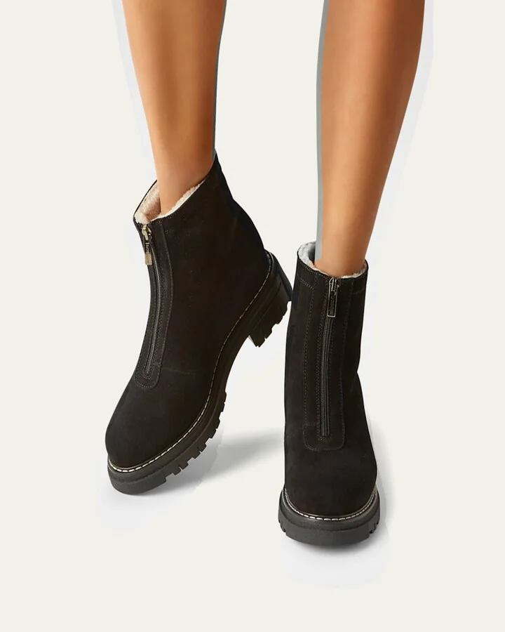 Deon Leather Zip-Up Ankle Booties - Image 2