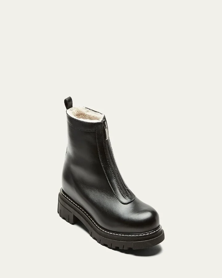 Deon Leather Zip-Up Ankle Booties - Image 3