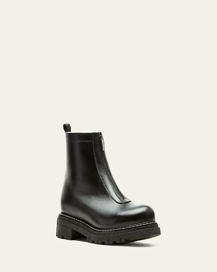 Deon Leather Zip-Up Ankle Booties - Image 5