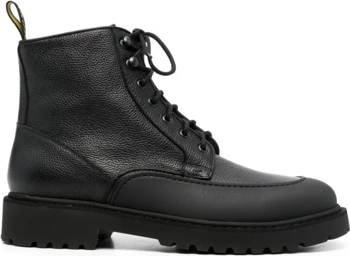 Derby Boots With Textured Leather