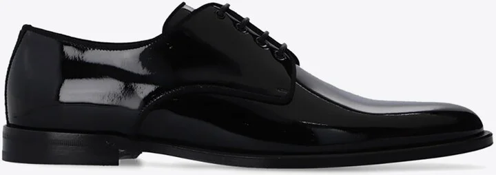 Derby Lace-Up Shoes in Patent Leather