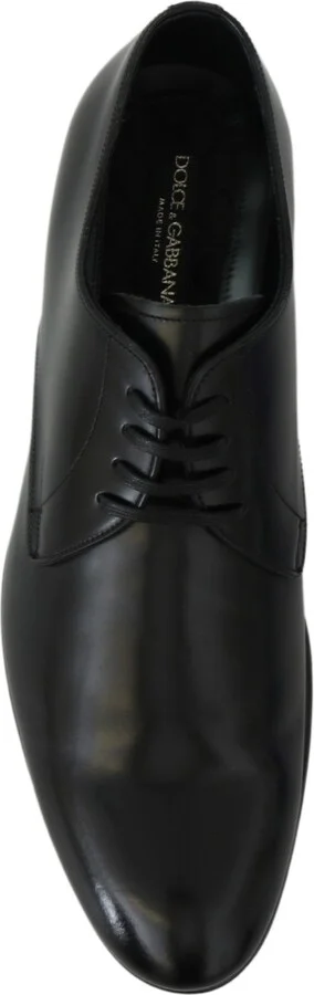 Derby Napoli Black Leather Dress Formal Men's Shoes - Image 3