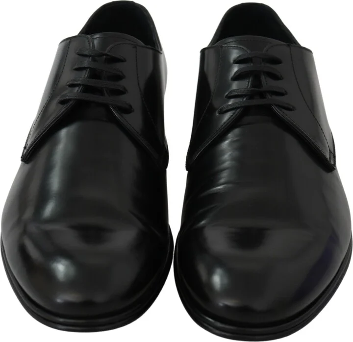 Derby Napoli Black Leather Dress Formal Men's Shoes - Image 4