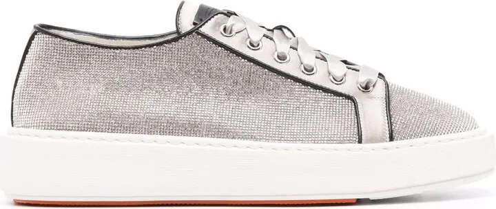 Derby sequin-embellished low-top sneakers