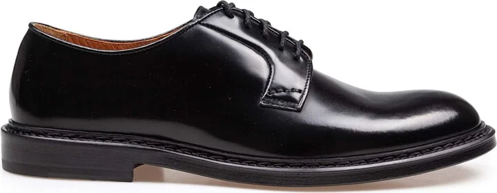 Derby Shoe In Black Leather