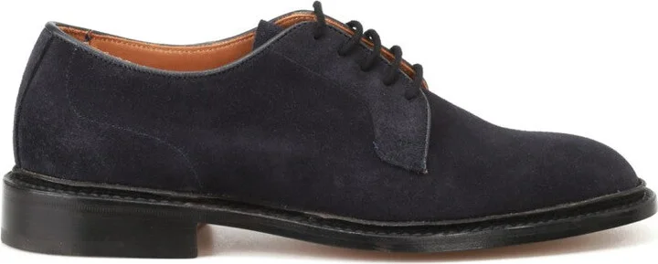 Derby Shoe In Blue Suede