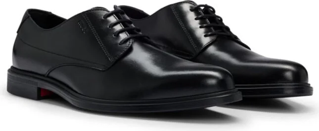 Derby shoes in nappa leather with embossed logo