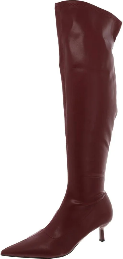 Deserai Womens Wide Calf Pointed Toe Over-The-Knee Boots