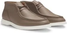 Desert boots in tumbled leather with apron toe- Beige Men's Boots size 9