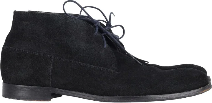 Desert Lace-Up Ankle Boots in Black Suede
