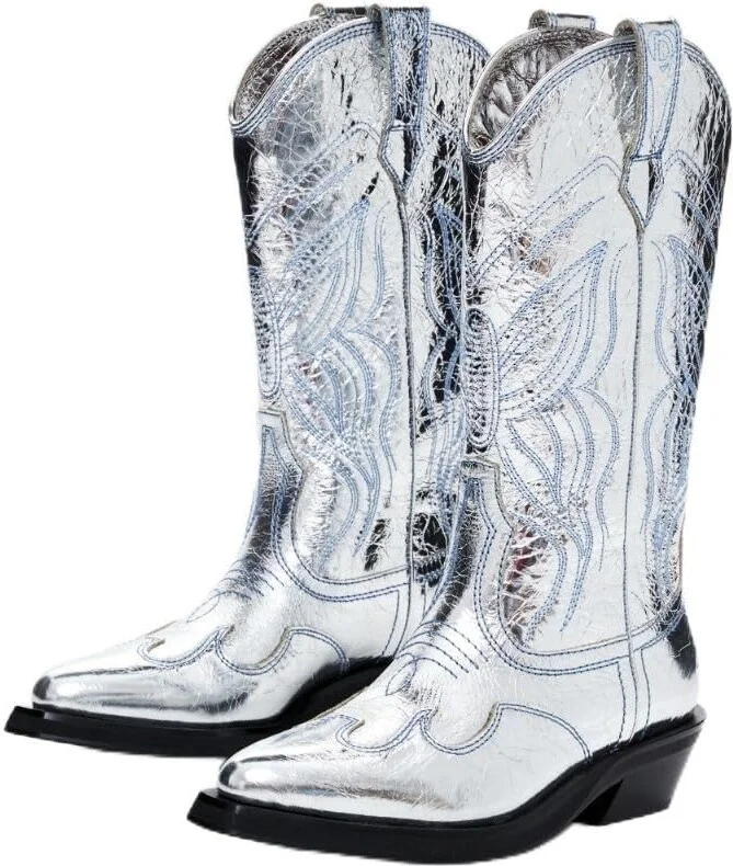 Desigual Women's Shoes 4 Woman Knit Boots MID Half Western