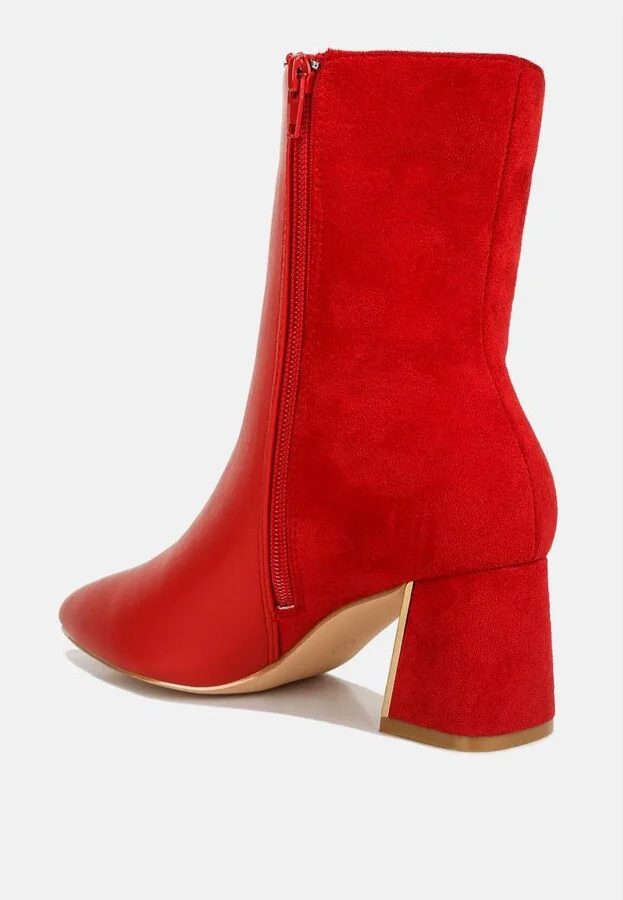 Desire Suede Back Panel High Ankle Boots - Image 3