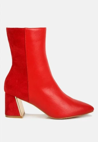 Desire Suede Back Panel High Ankle Boots Women