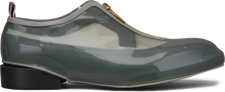 Detachable Transparent-Panel Oxford Shoes