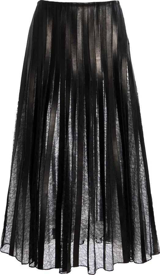 Detailed Leather Midi SkirtMaxwell