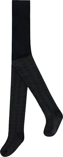 Deux par Deux Unisex Tonal Jacquard Tights Off White