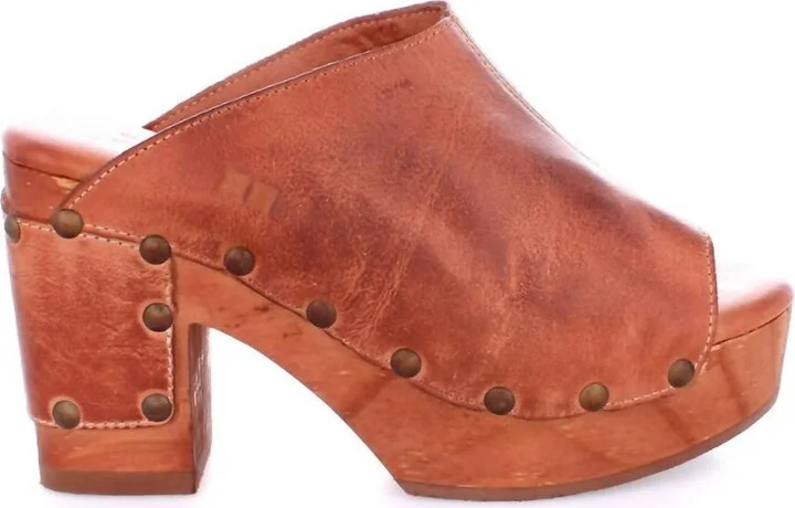 Deva Clog Flatform Heel In Cognac Dip Dye