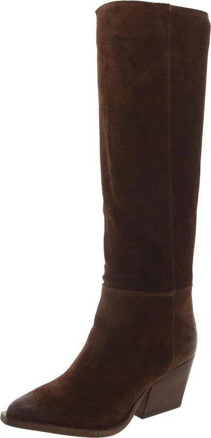 Devina Womens Suede Pull On Knee-High Boots