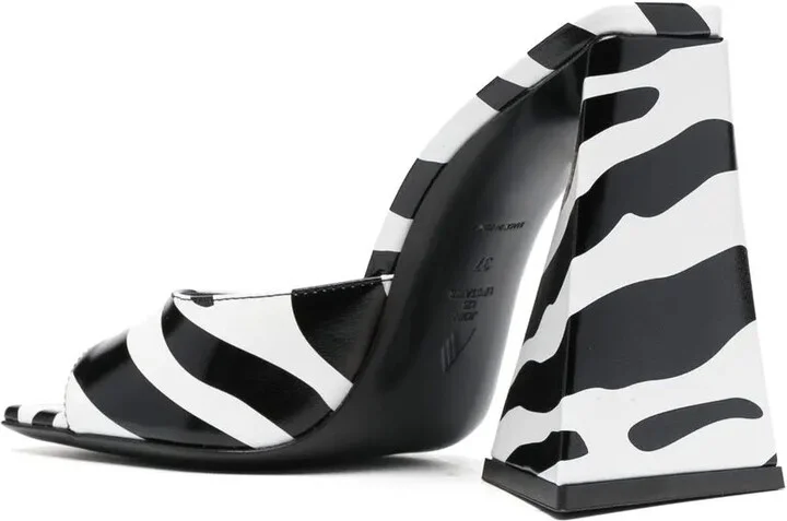 Devon zebra-print 115mm sandals - Image 3