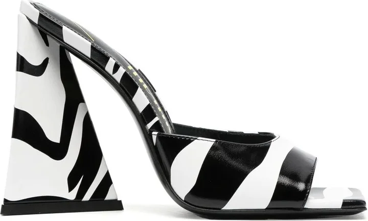 Devon zebra-print 115mm sandals