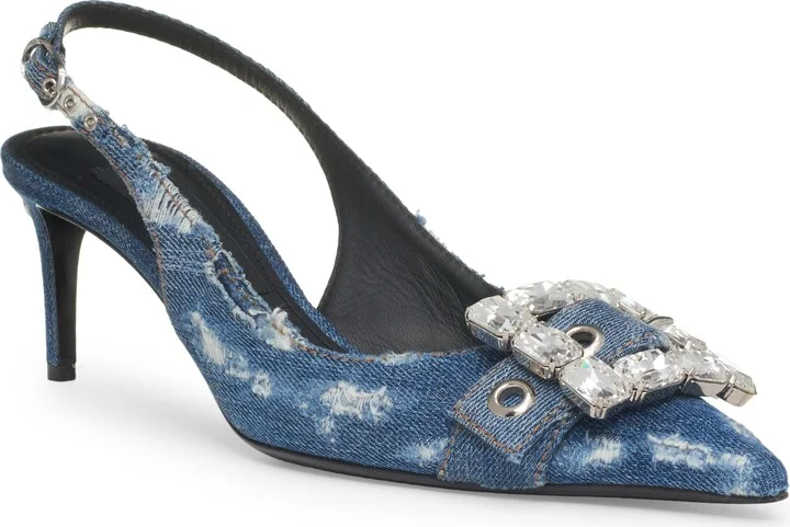 Devotion Crystal Buckle Slingback Pump