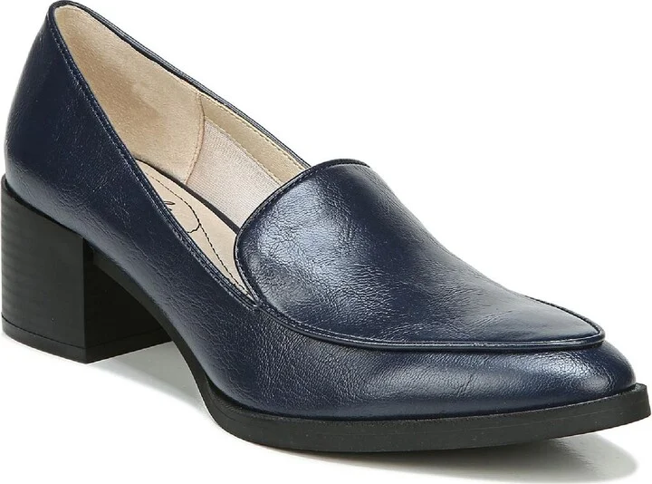 Devyn Womens Block Heel Slip On Loafers