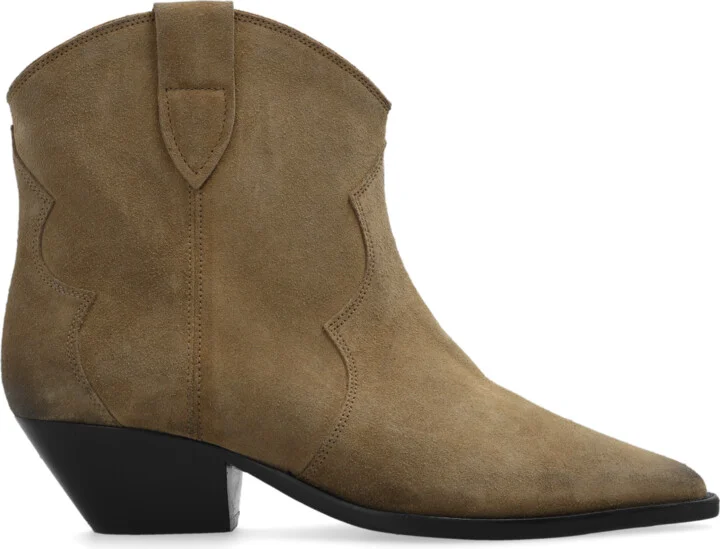 ‘Dewina’ Heeled Ankle Boots, , - Beige