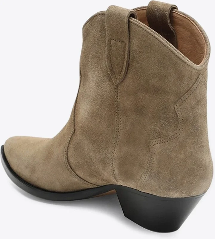 Dewina Suede Cowboy Ankle Boots - Image 2