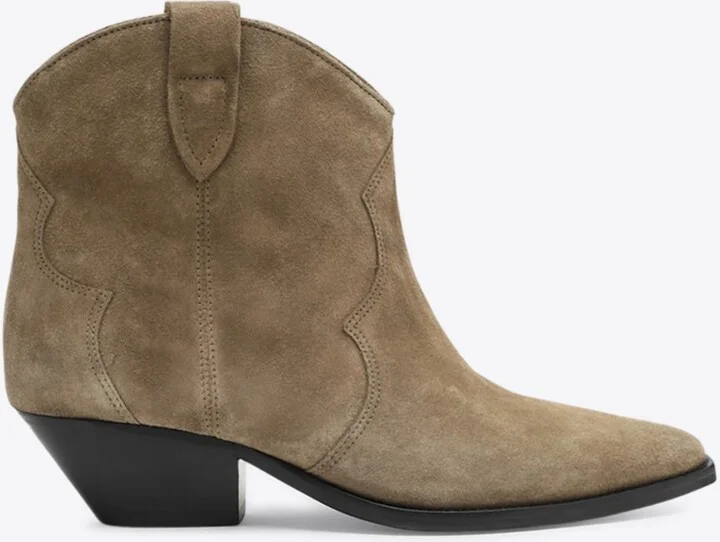 Dewina Suede Cowboy Ankle Boots