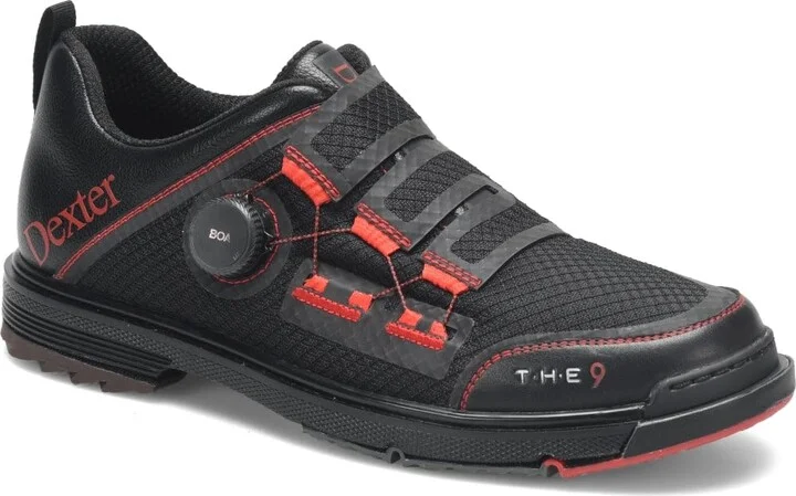 Dexter Mens The 9 Stryker Boa Bowling Shoes (for Right and Left Handed Bowlers. Men's Shoe Sizing) - Black/Red 6.5