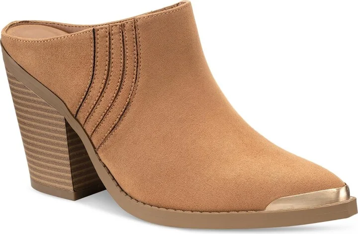 Deyzaa Womens Metallic Pointed Toe Mules