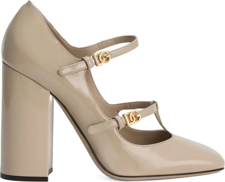 DG buckle-embellished leather pumps