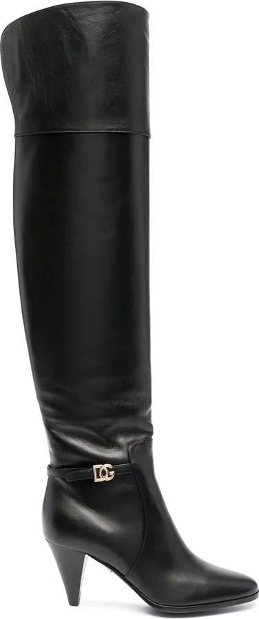 DG buckle knee-length boots