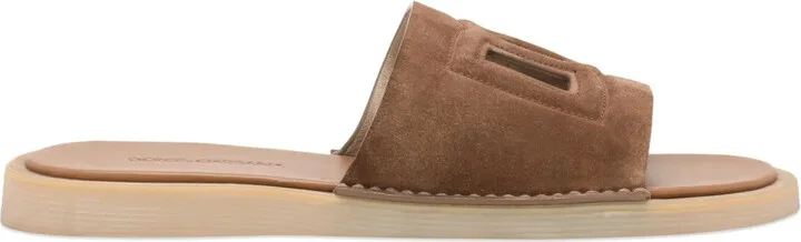 DG cut-out suede slides