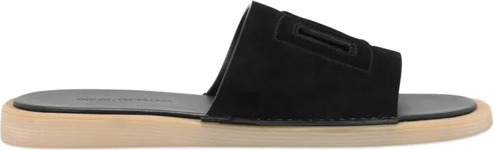 DG cut-out suede slides