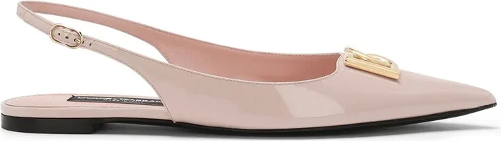 DG leather slingback ballerina shoes