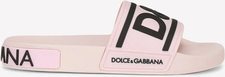 DG Logo Beachwear Slides in Rubber