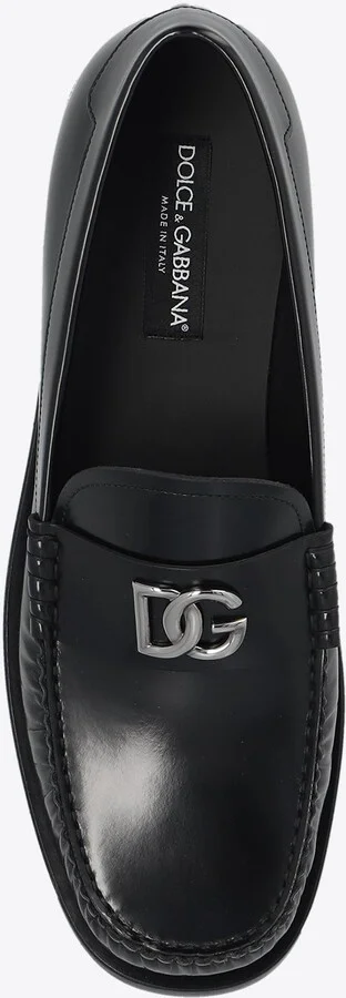 DG Logo Brushed Leather Loafers - Image 3