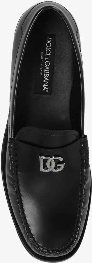 DG Logo Brushed Leather Loafers - Image 3