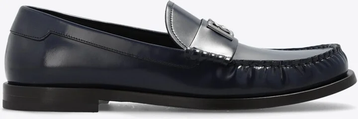 DG Logo Brushed Leather Loafers