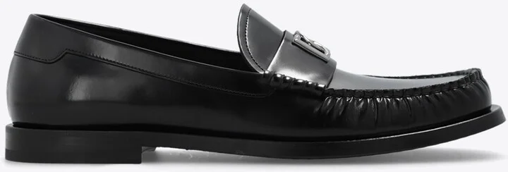 DG Logo Brushed Leather Loafers