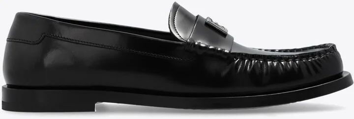 DG Logo Brushed Leather Loafers