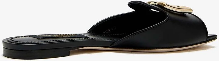DG Logo Calf Leather Flat Sandals - Image 2