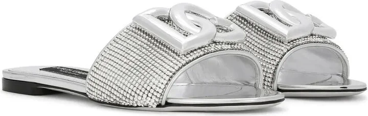 DG-logo crystal mesh sandals - Image 2